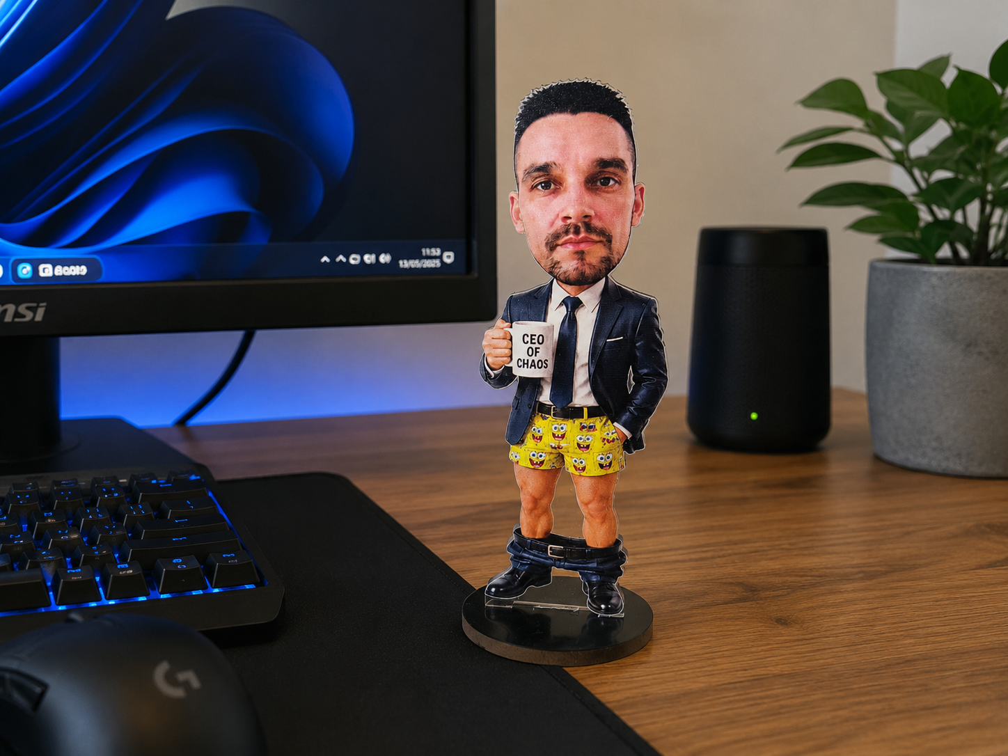 Personalised 2D Acrylic "Mini-Me" Bobblehead - 12cm Custom Photo Standee