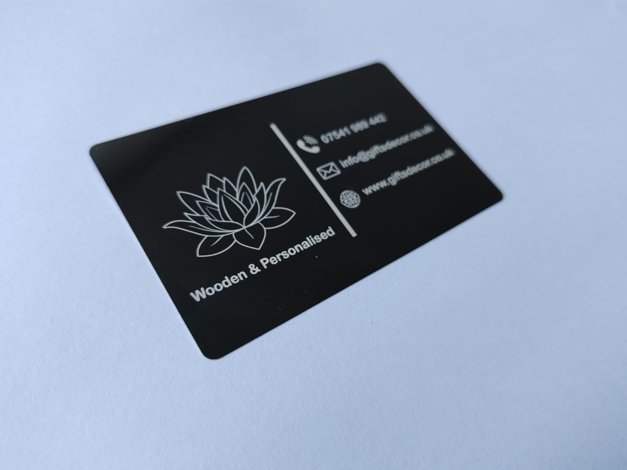 10 x  Cstom Laser Engraved Black Aluminium Business Cards ( 0.4mm ) | Personalised Branding, Security Systems