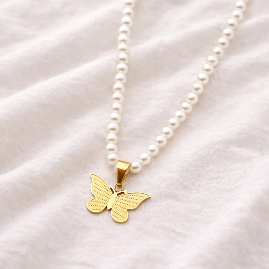 Pearl Butterfly Necklace