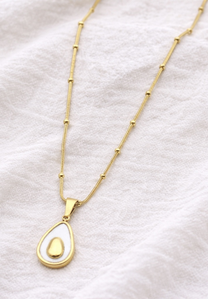 Gold Avocado Pendant Necklace