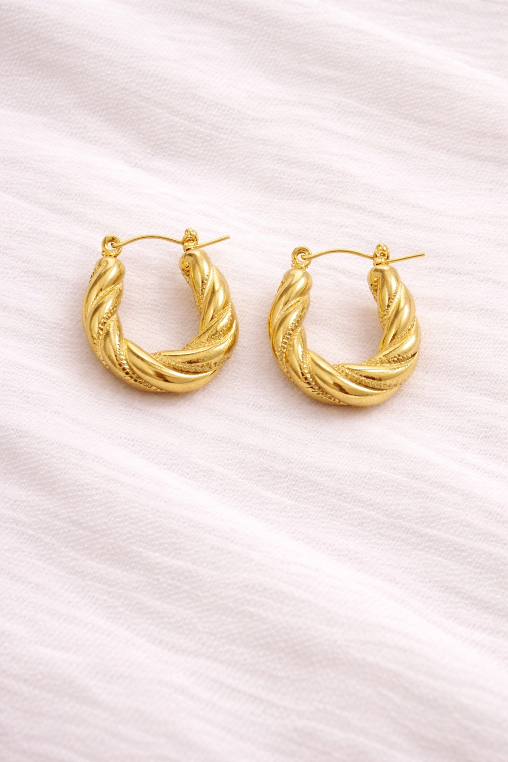 Twisted Gold Hoop Earrings