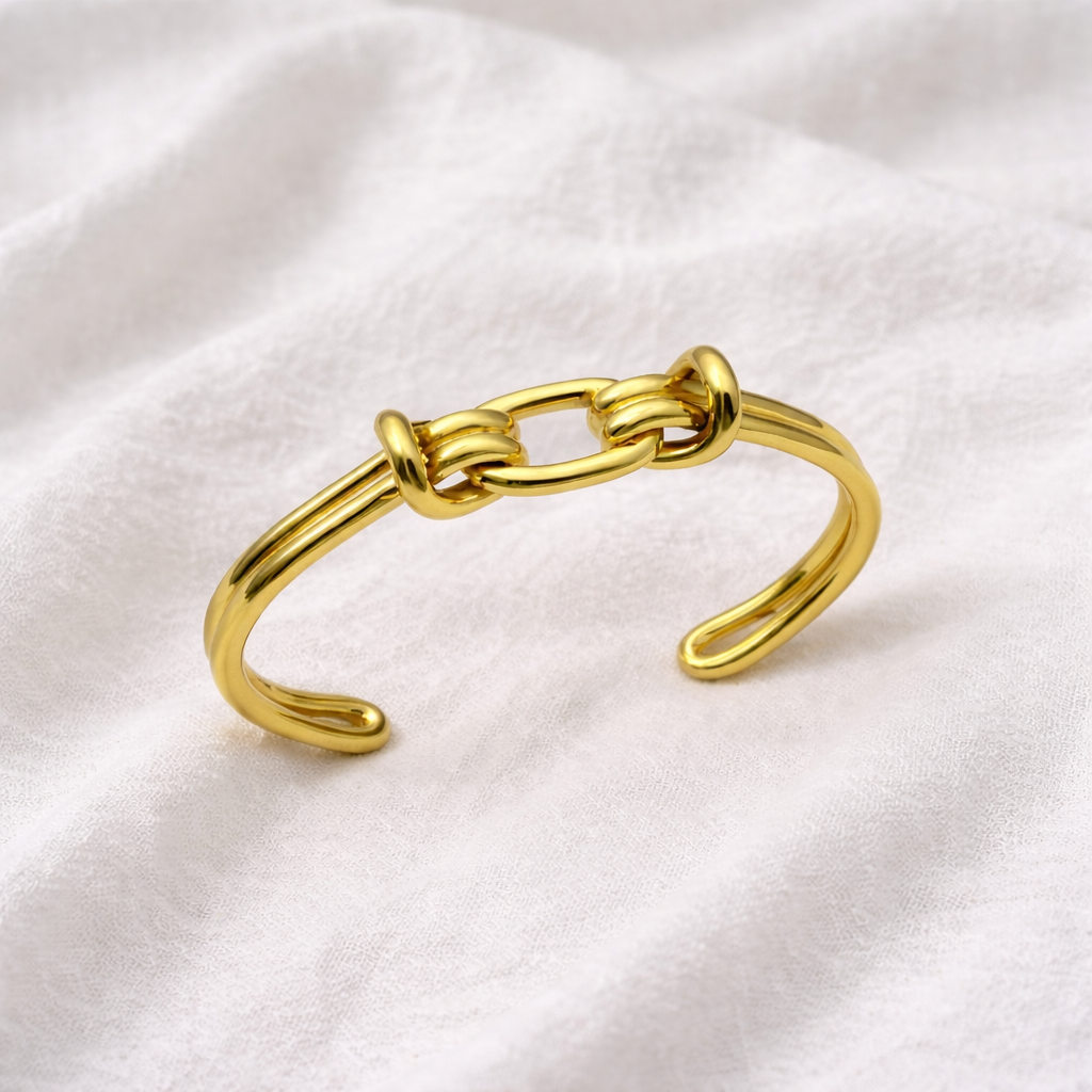 Gold Link Cuff Bangle