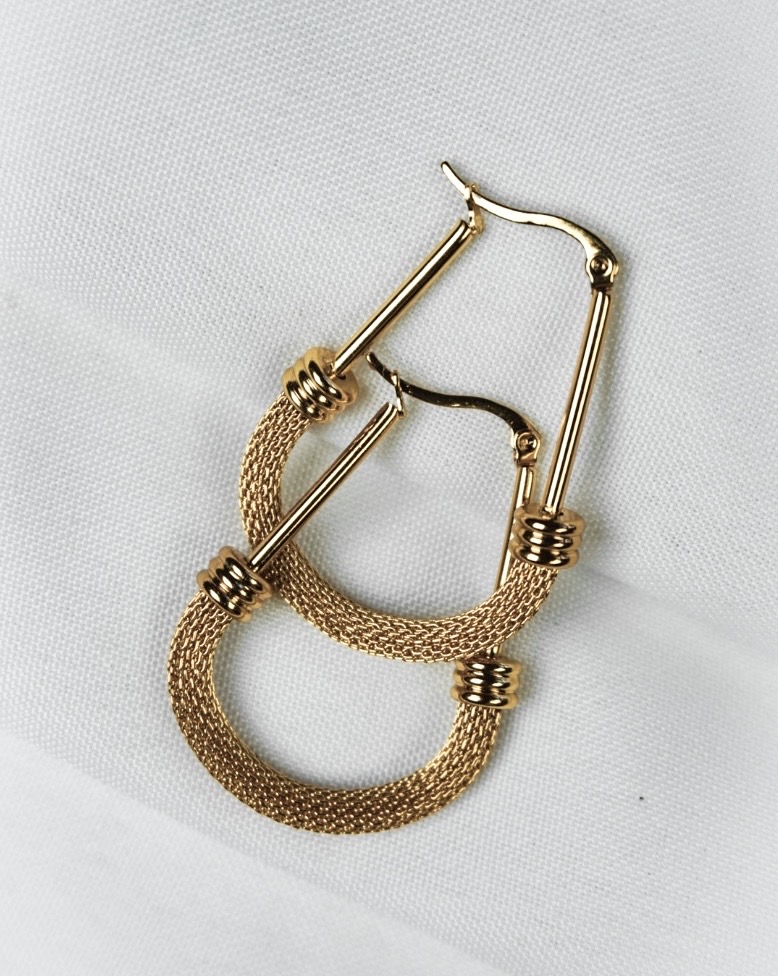 Gold Mesh Hoop Earrings