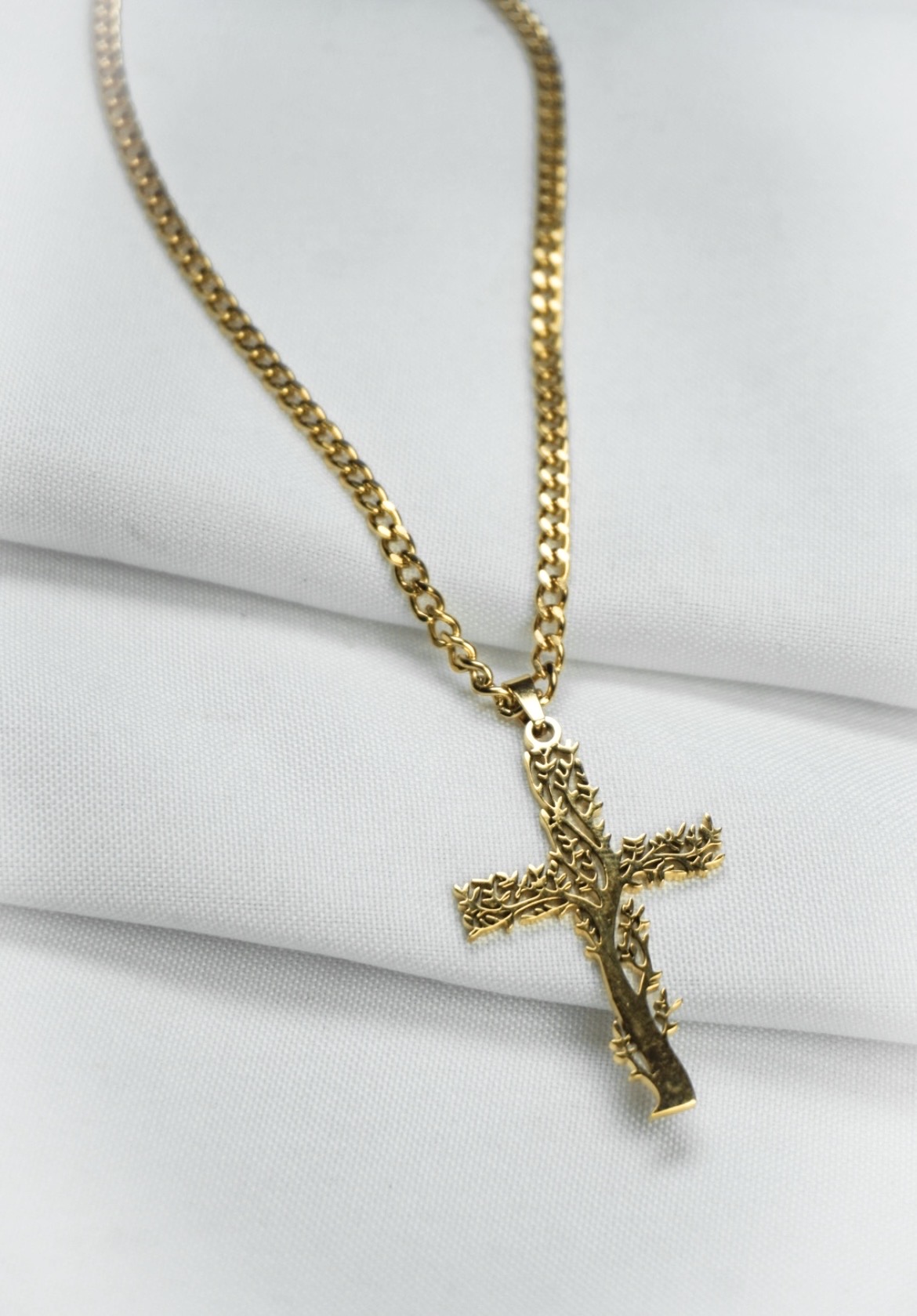 Gold Cross Pendant Necklace