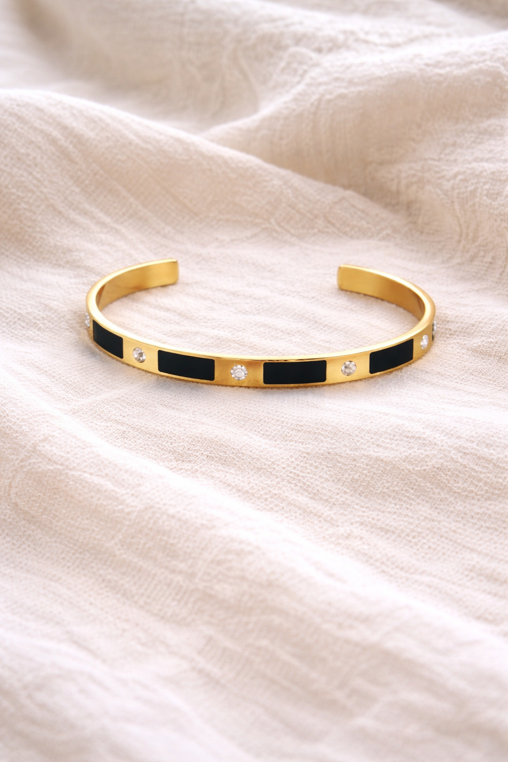 Gold & Black Enamel Bangle