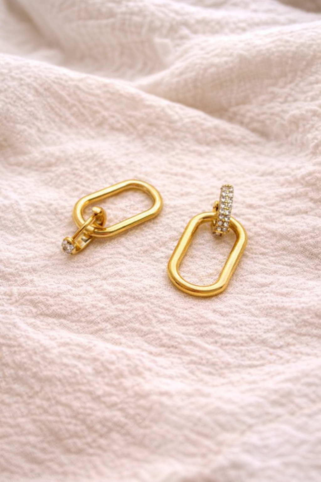 2-Way Adjustable Gold Link Earrings