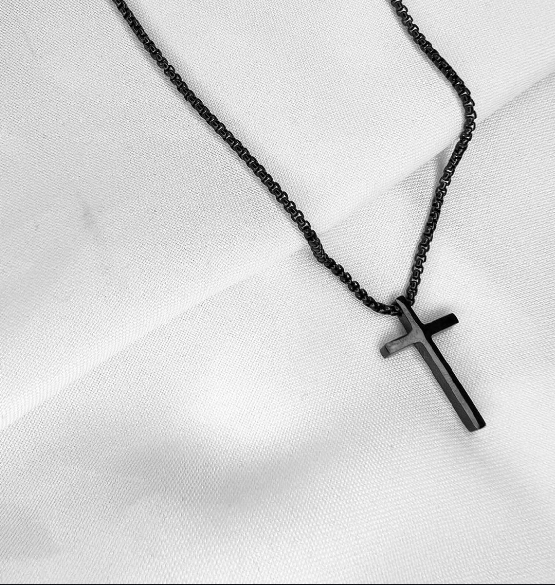 Black Cross Pendant Necklace