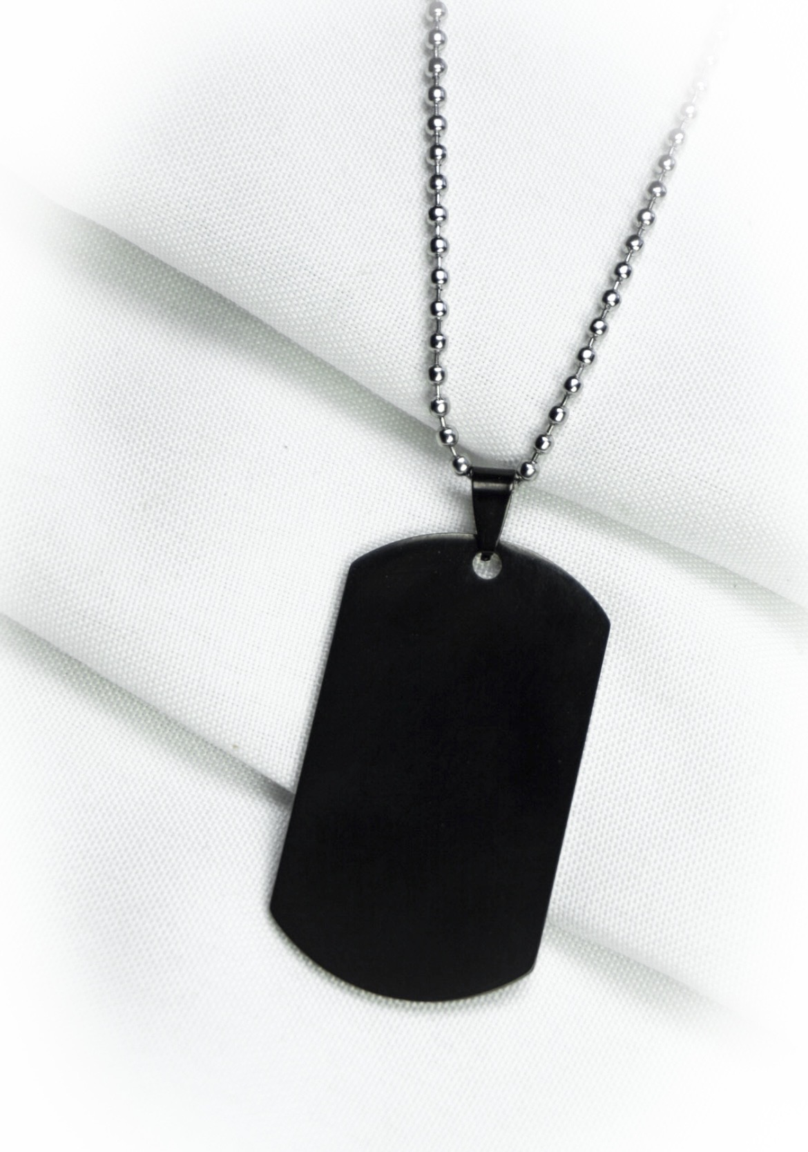Black Dog Tag Necklace