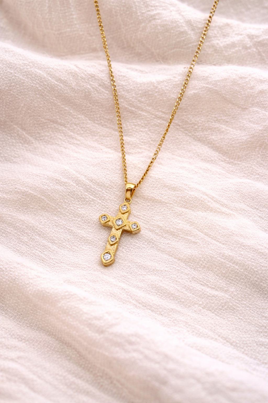 Gold Cross Pendant Necklace