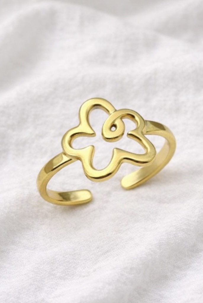 Gold Flower Adjustable Ring