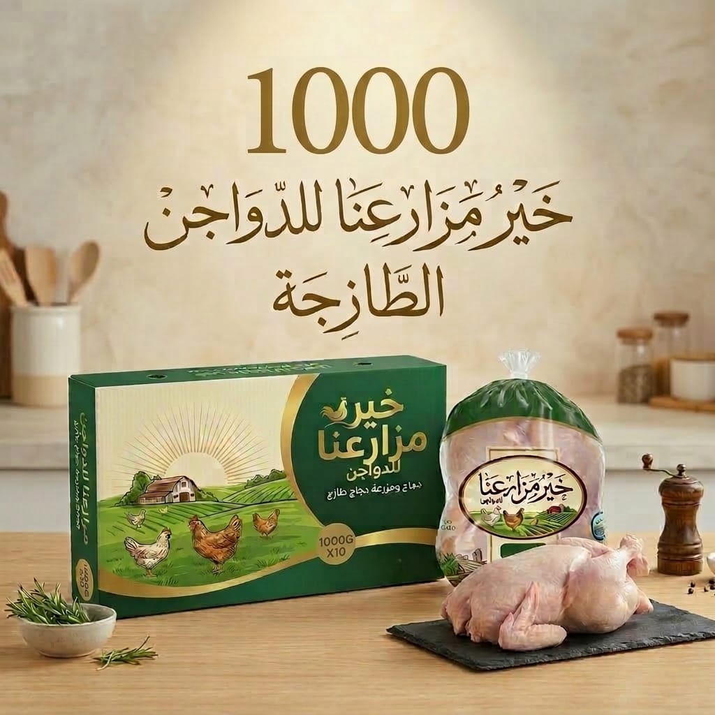 دجاج طازج من خير مزارعنا وزن 1000 غرام