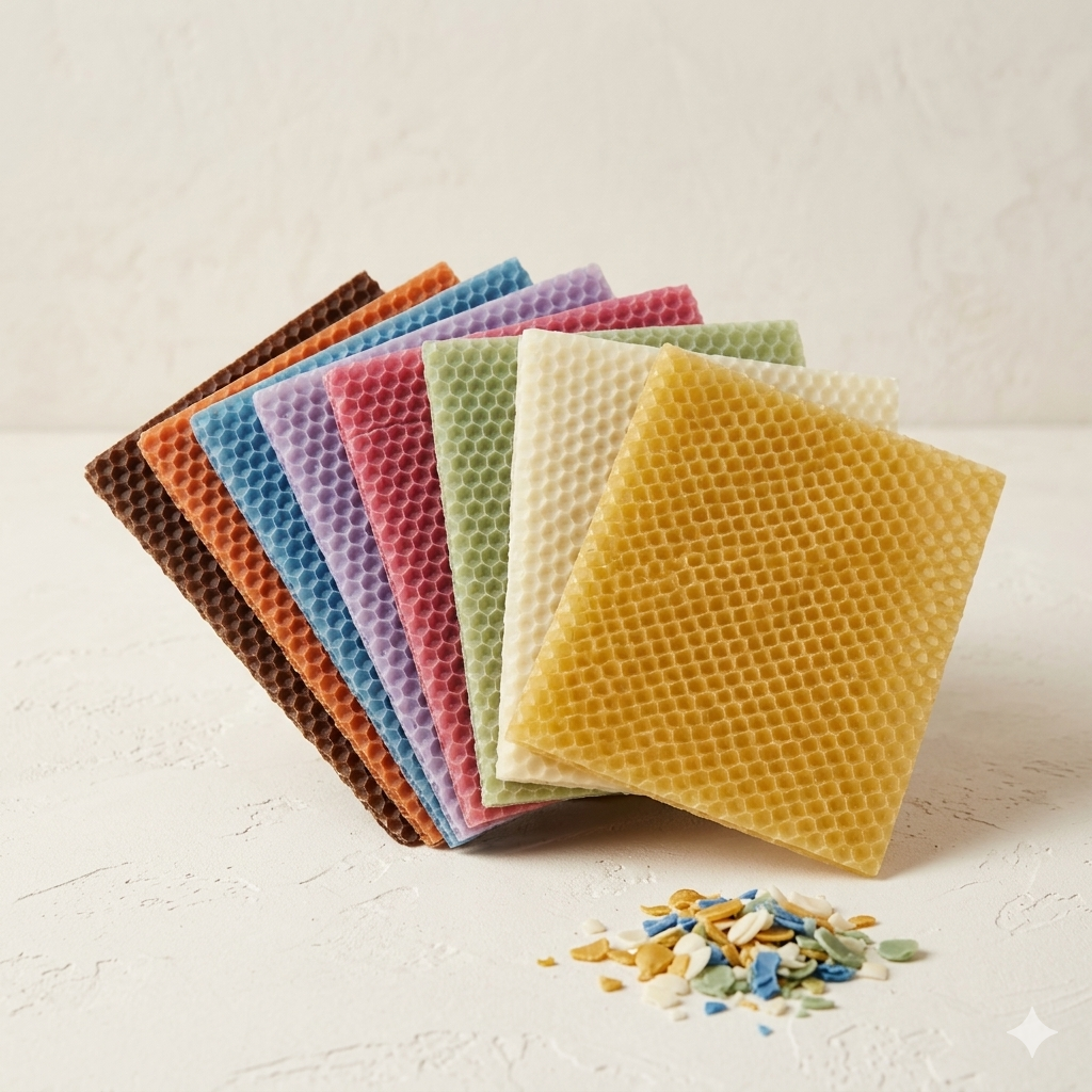 Placas de cera de abeja multicolor