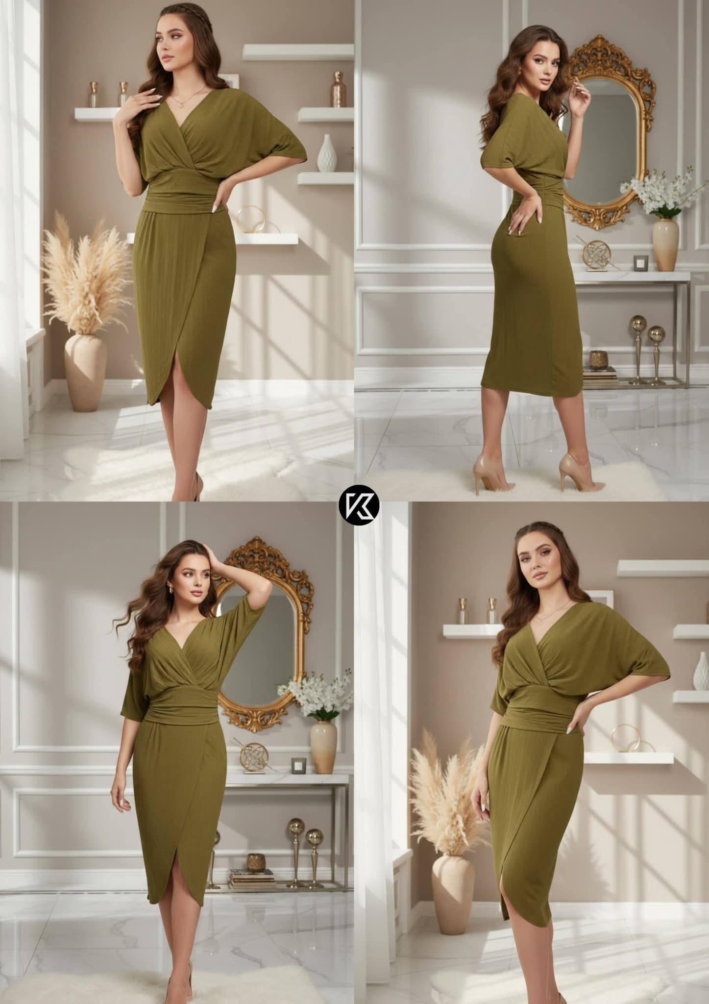 فستان أنيق زيتوني