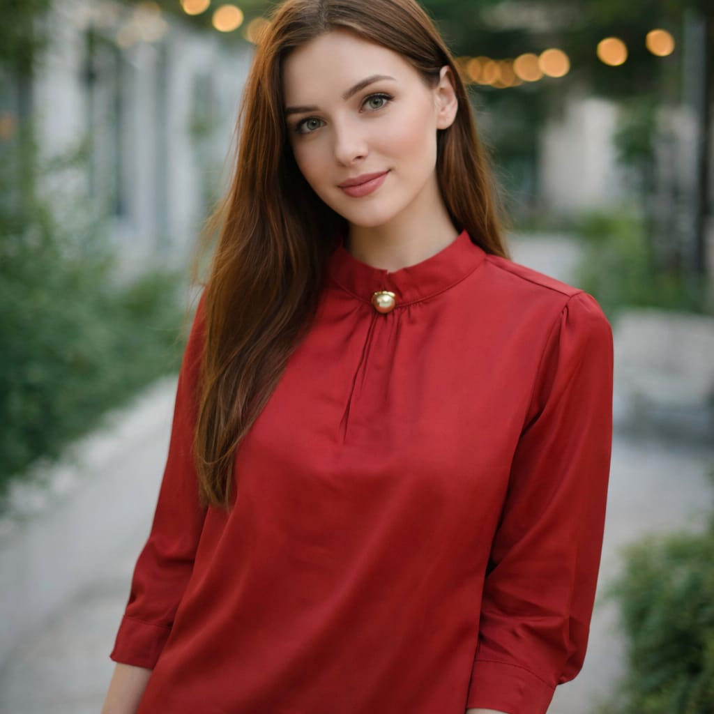 بلوزة ساتان بيضاء