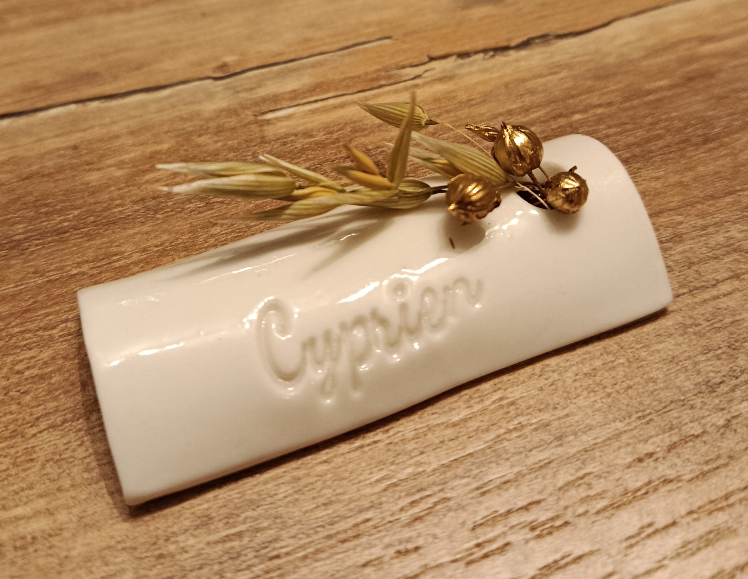 Marque place en porcelaine