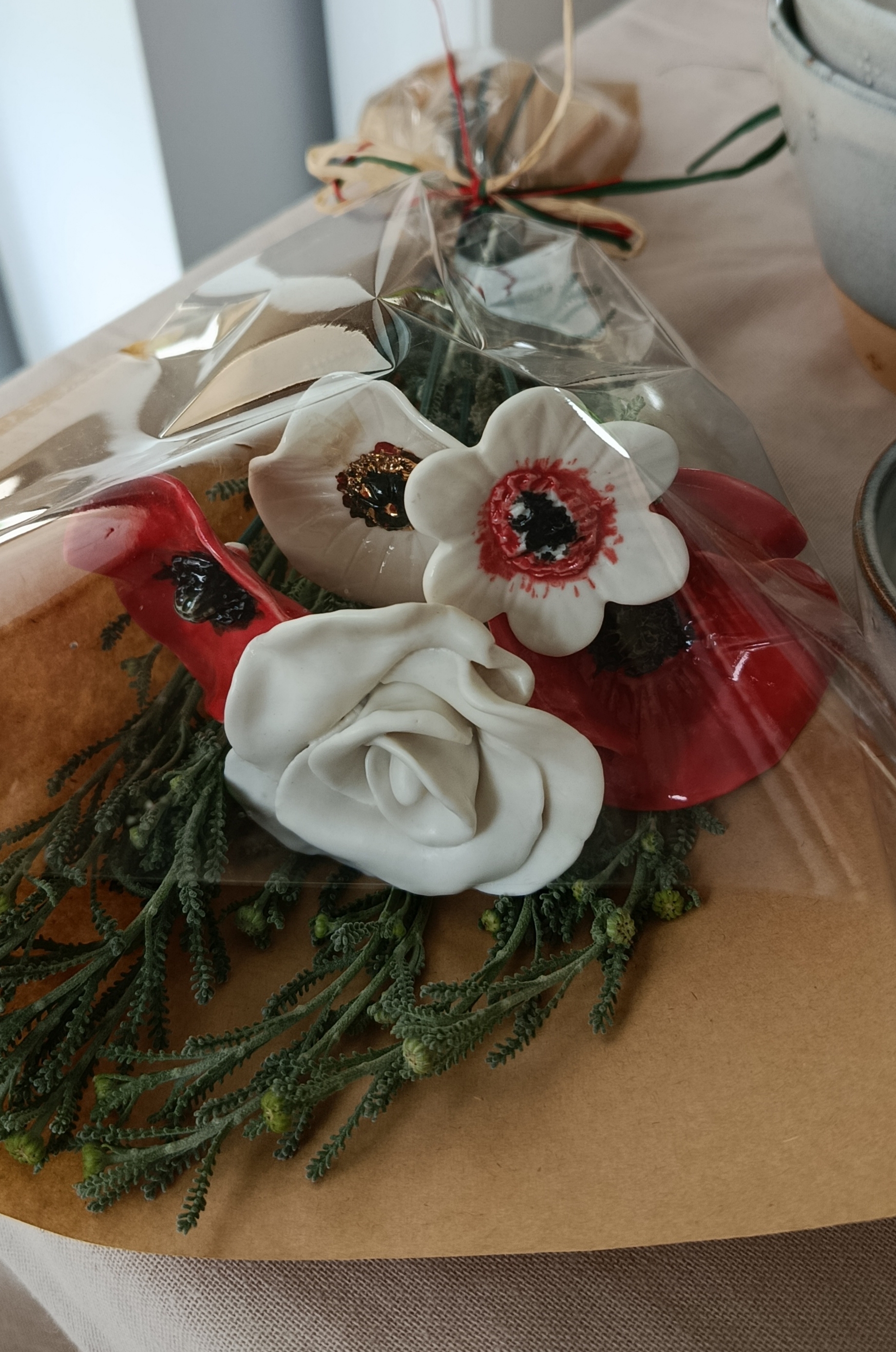 Coquelicot simple blanc et or