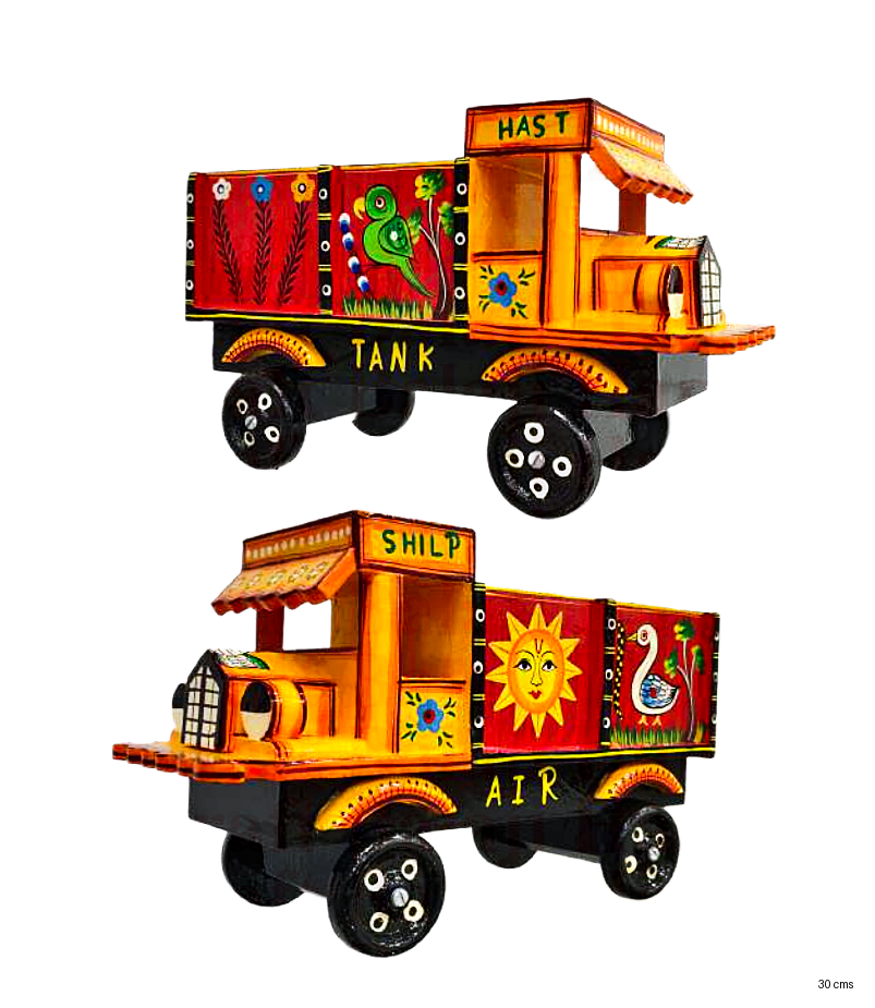 Hand-Painted Wooden Truck Decor