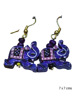 Hand-painted Wooden Earrings