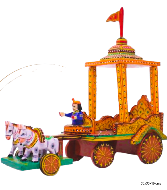 Wooden Royal Chariot Showpiece