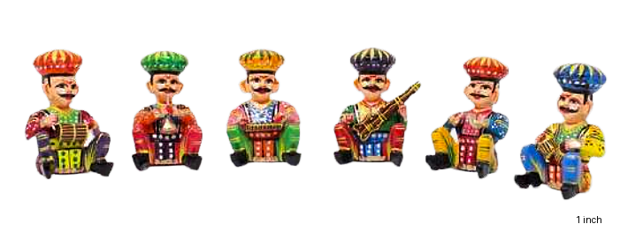 Wooden Musician Figurines Set of 6