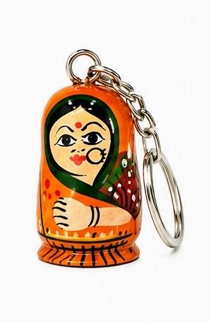 Hand-painted Wooden Doll Keychains