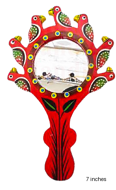 Hand-Painted Wooden Mirror