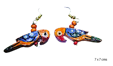 Hand-painted Wooden Earrings