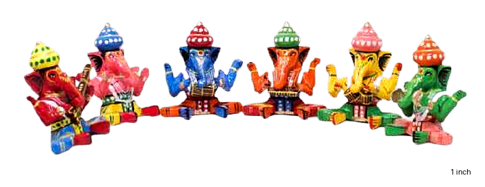 Miniature Colorful Ganesha Set of 6