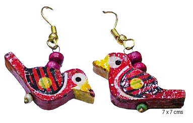 Hand-painted Wooden Earrings