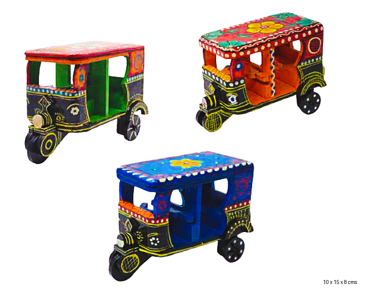 Handcrafted Wooden Auto Rickshaw