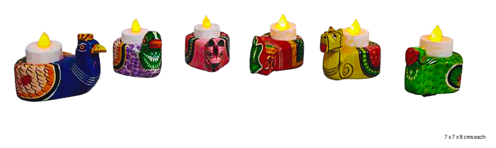 Handpainted Animal Candle Holders Stand