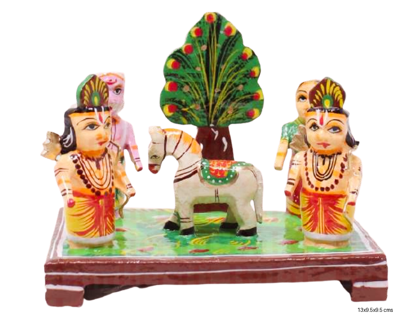 Wooden Lav Kush Ashwamedh Horse Handicraft