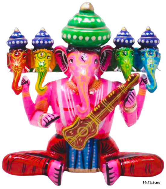 Hand-Painted Panchmukhi Ganesh Idol