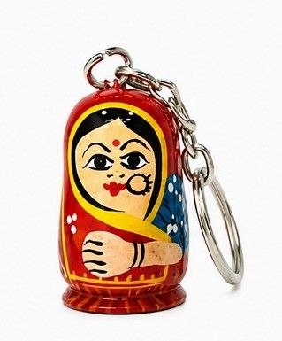 Hand-painted Wooden Doll Keychains
