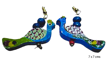 Hand-painted Wooden Earrings