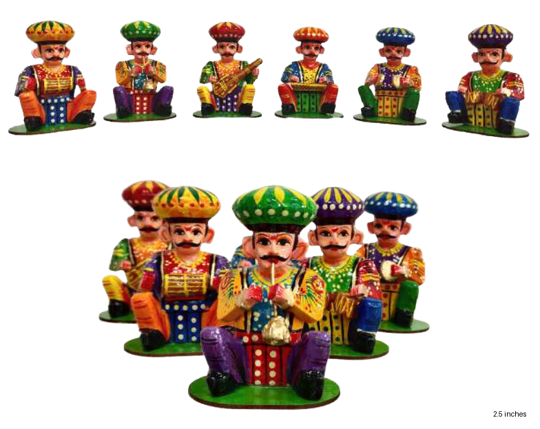 Wooden Musician Figurines Set of 6