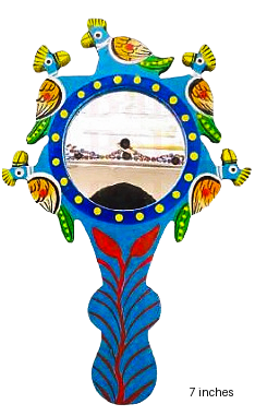 Hand-Painted Wooden Mirror