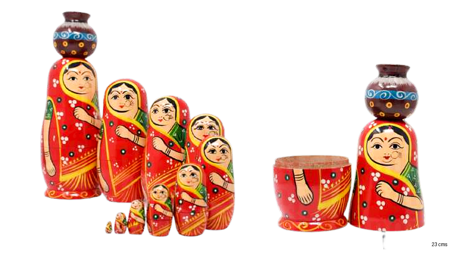 Wooden Doll Set of 10 