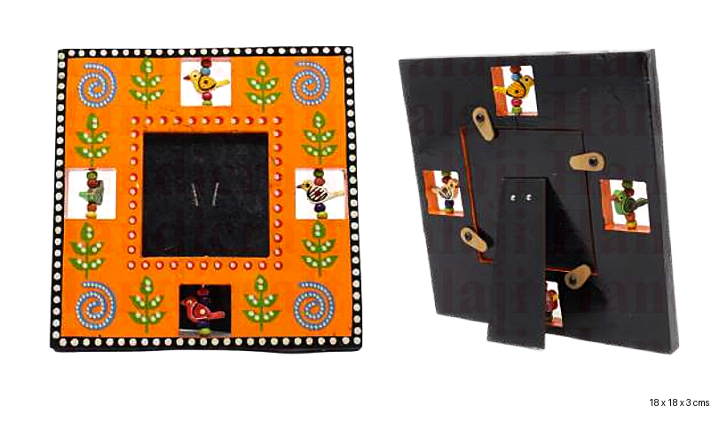 Hand-Painted Square Wooden Photo Frame