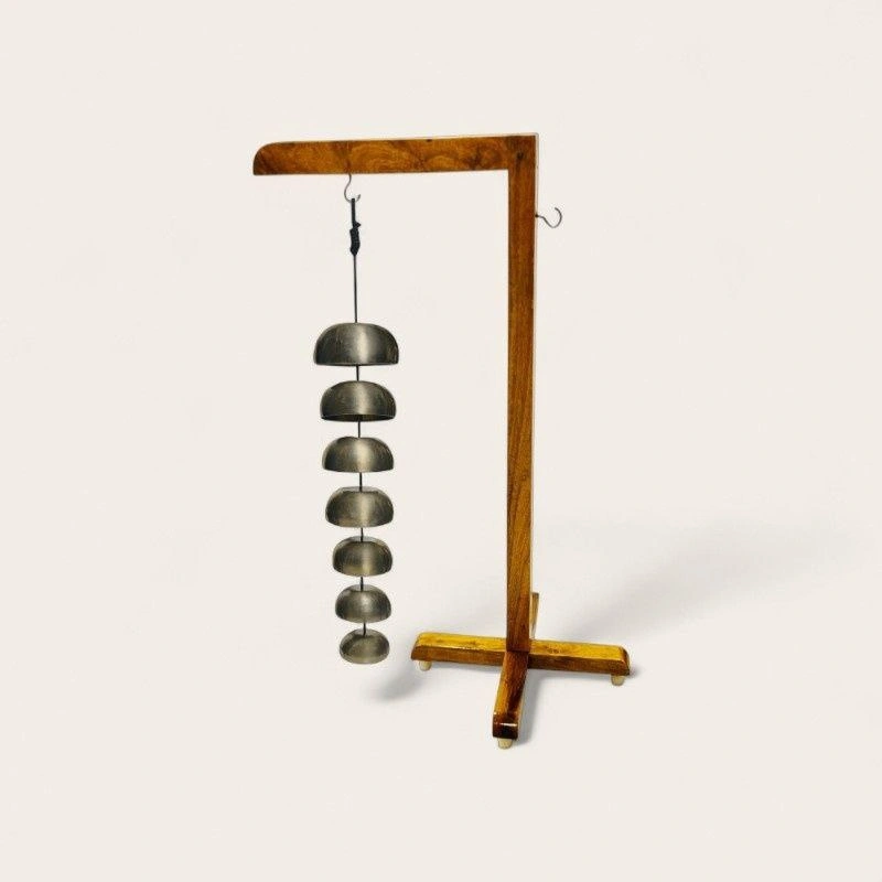 Triple Hanging Harmony singing bowl with Wooden Stand