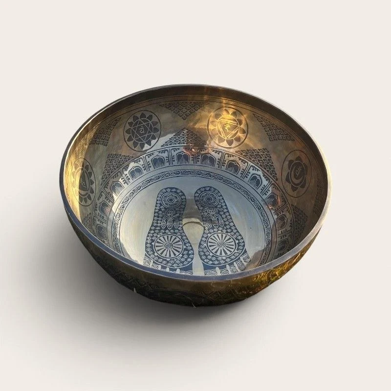 Large Hand-Carved Tibetan Singing Bowl