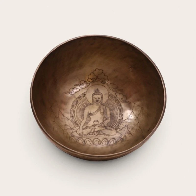 Large Hand-Carved Tibetan Singing Bowl