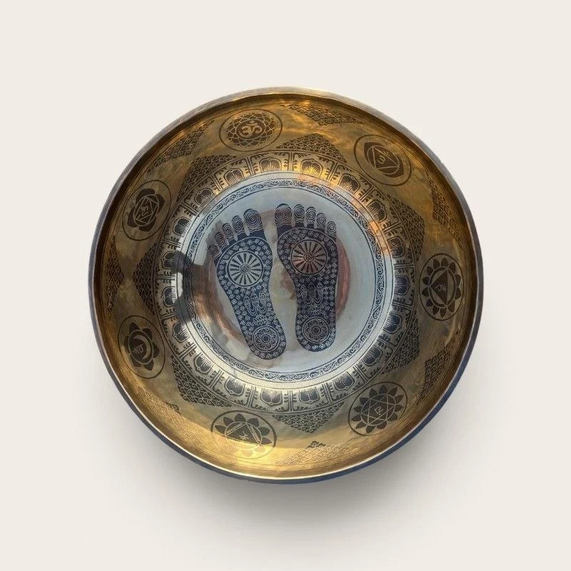Large Hand-Carved Tibetan Singing Bowl