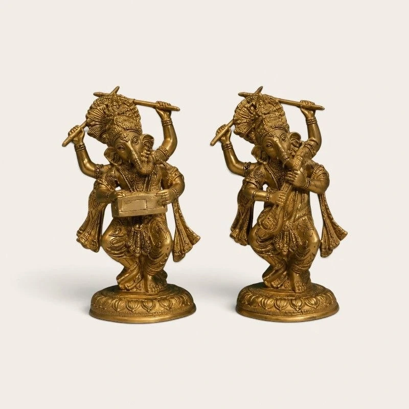 Brass Dancing Ganesha Statue