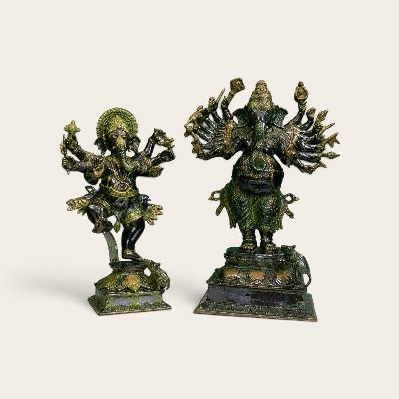 Premium Brass Ganesha Statue Set