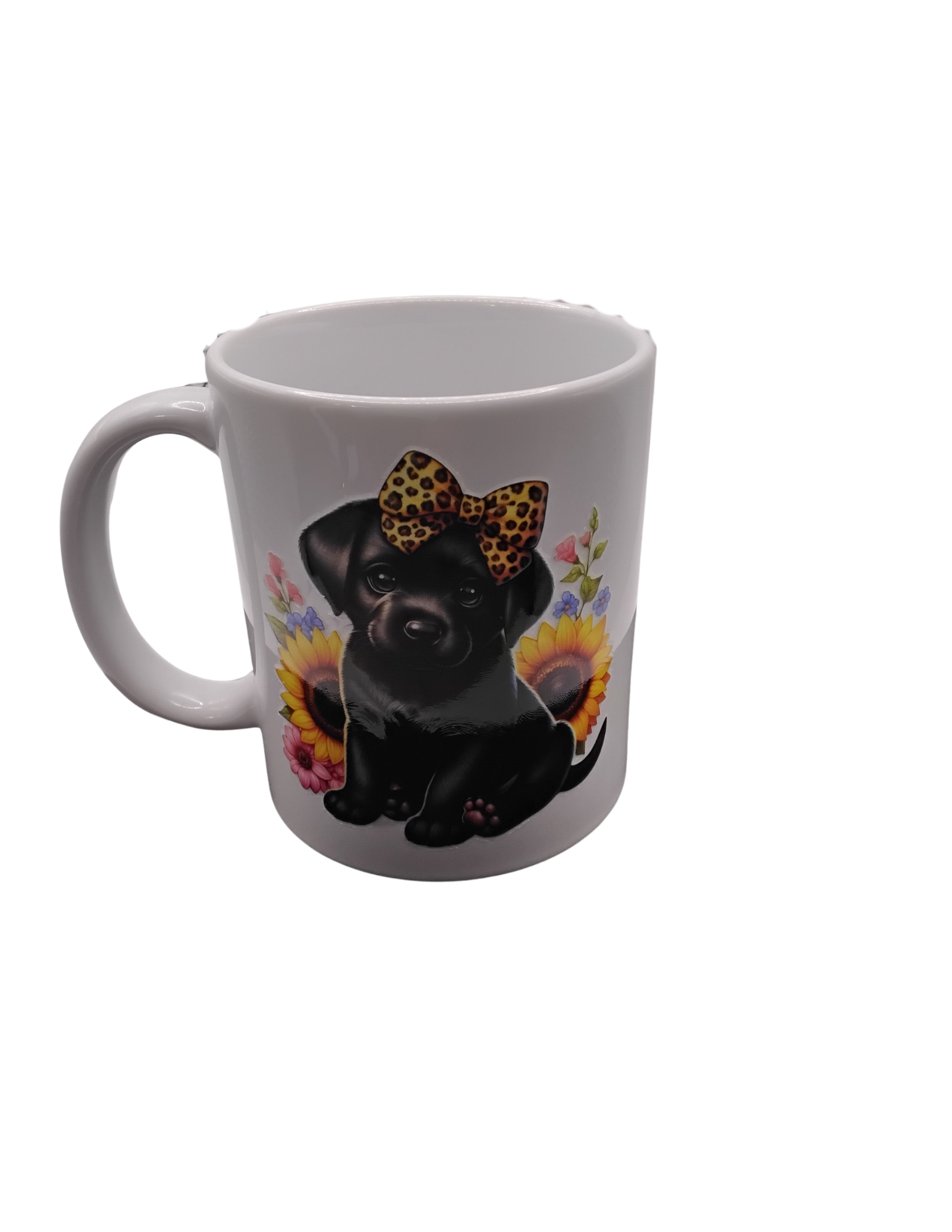 Dog and Sunflower Ceramic Mug