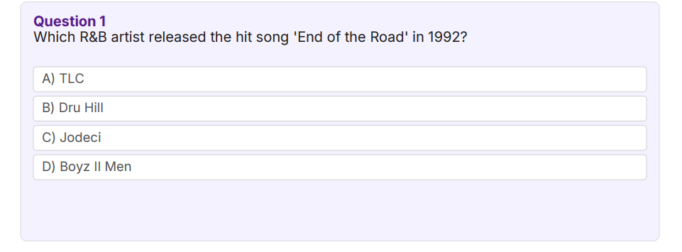 90's R&B Trivia