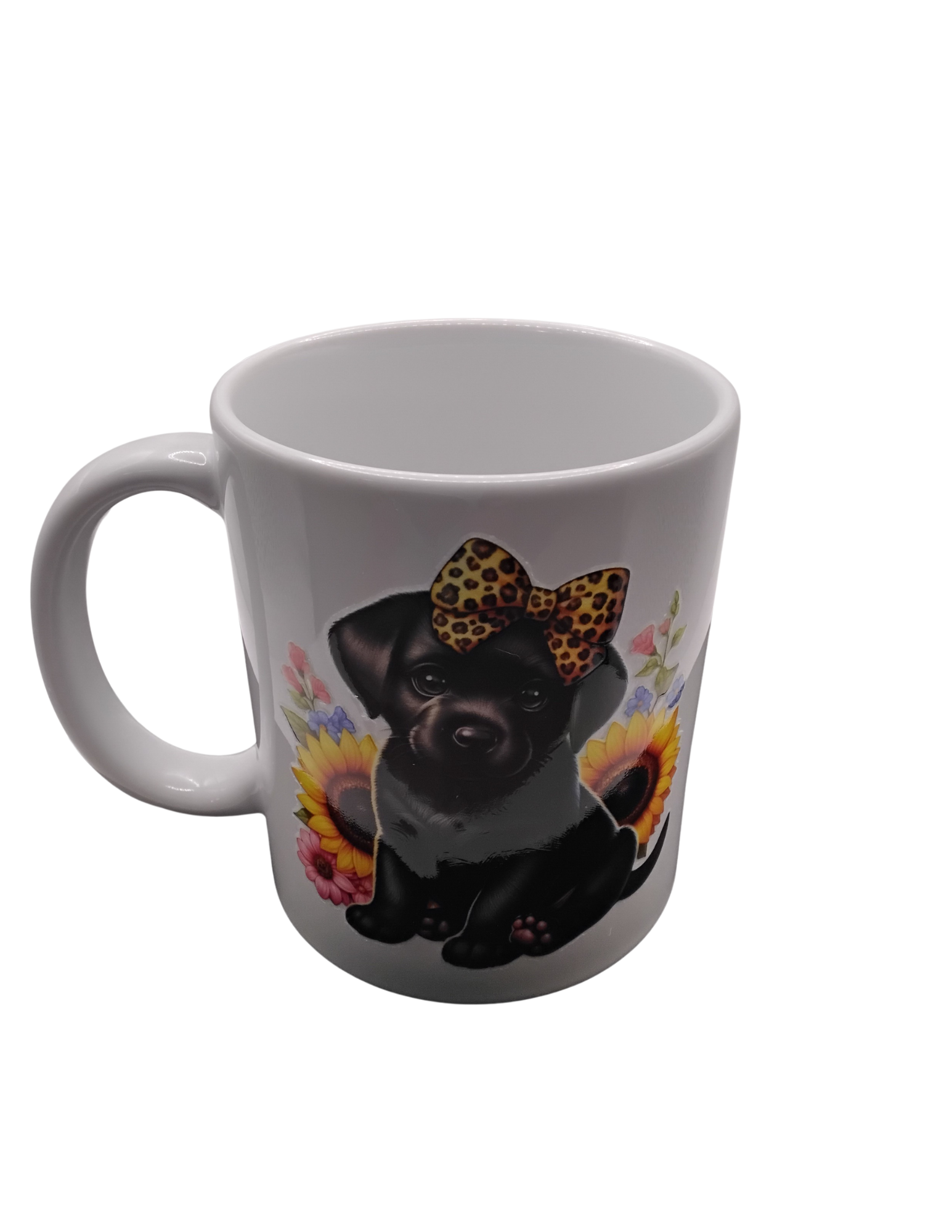 Dog and Sunflower Ceramic Mug