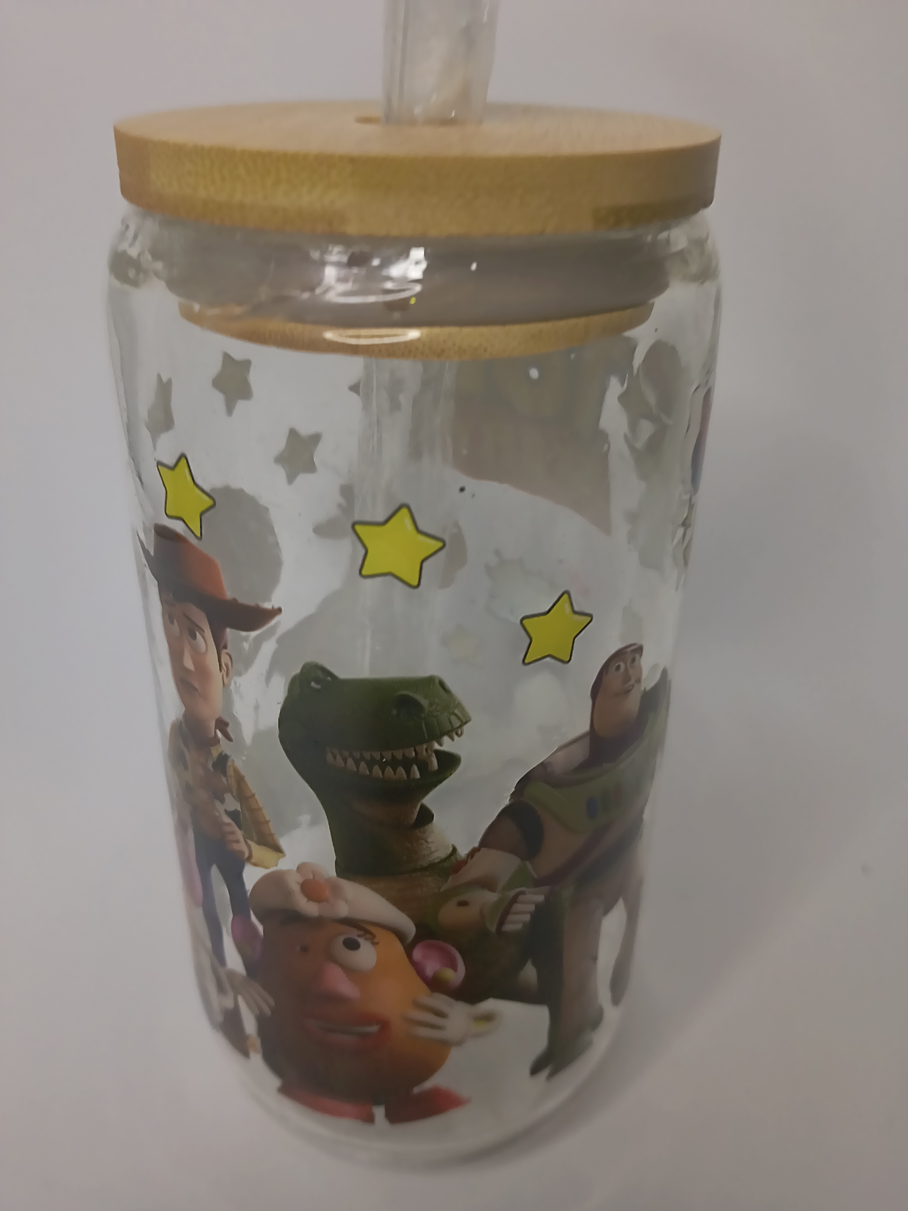 Toy Story Libbey Glass Jar with Straw