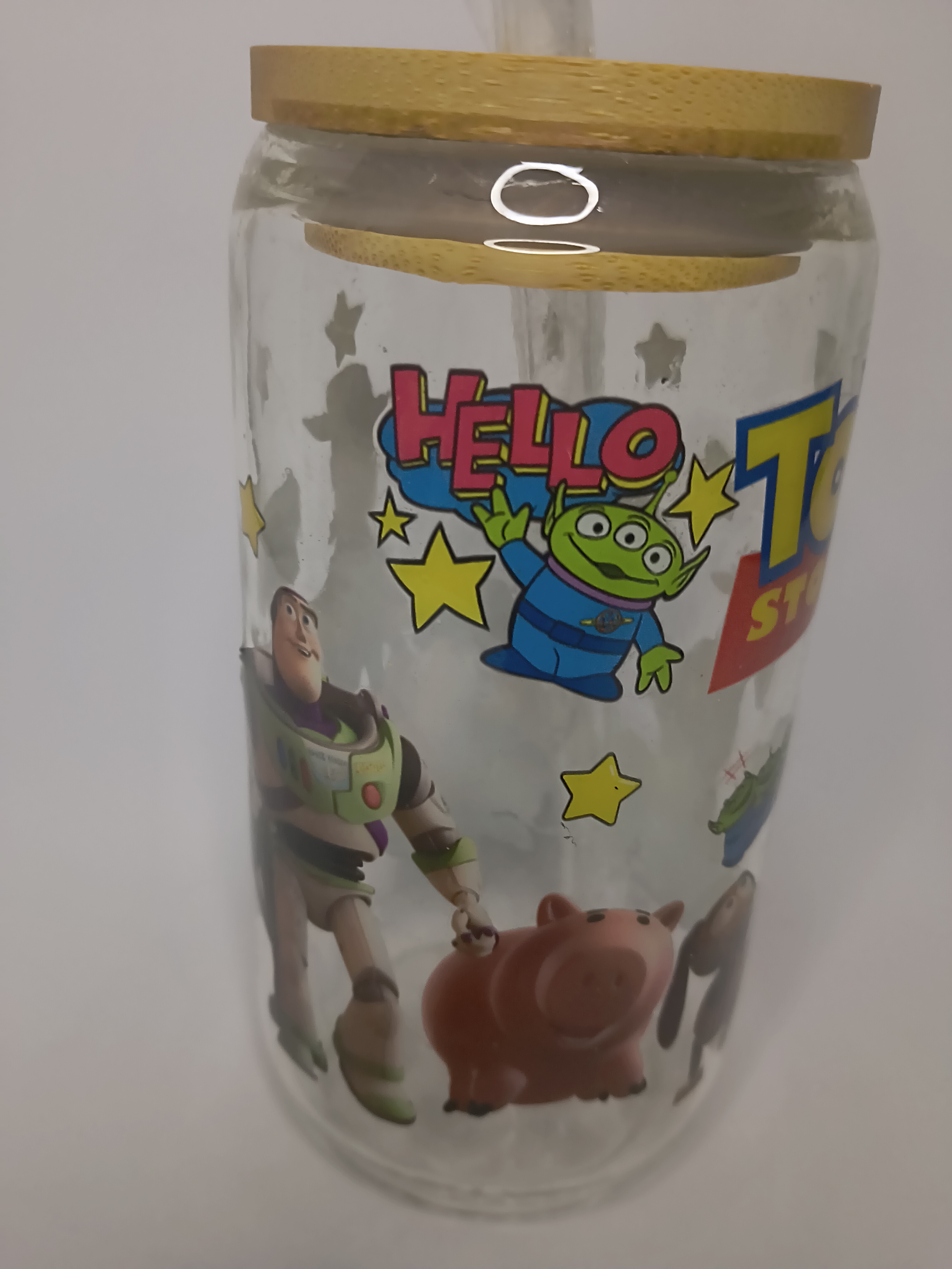 Toy Story Libbey Glass Jar with Straw